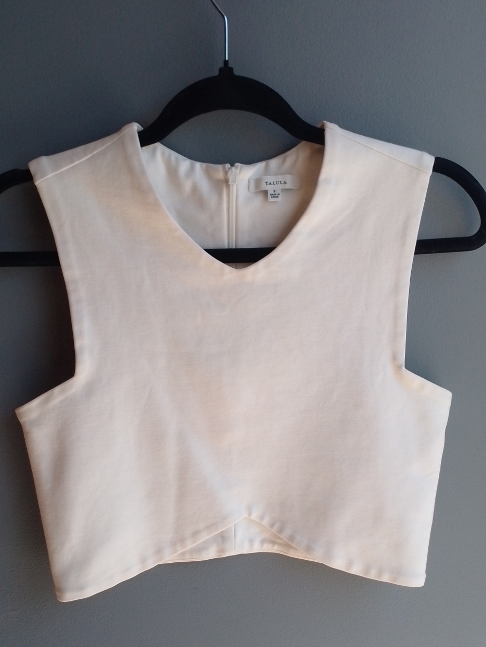 Talula White V-Notch Sleeveless Cropped Top